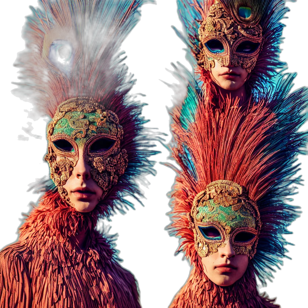mask, concept art, 3d render, fantasy art transparent PNG cut-out