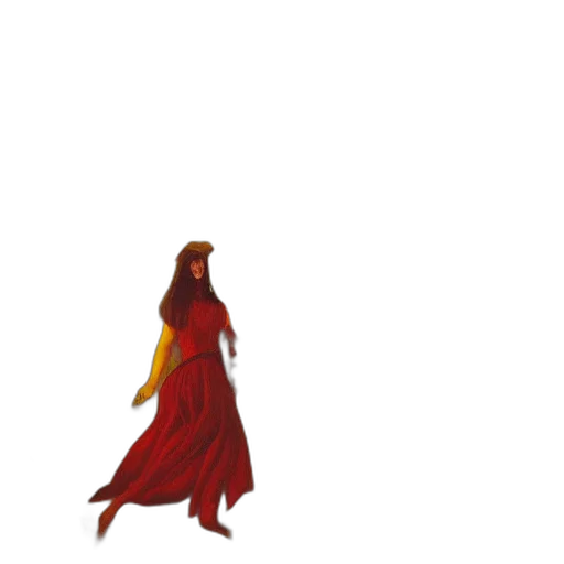dress, creature, sword, staff transparent PNG cut-out