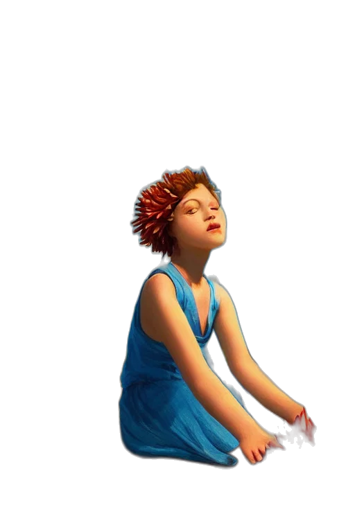 dress, crown, staff, face transparent PNG cut-out