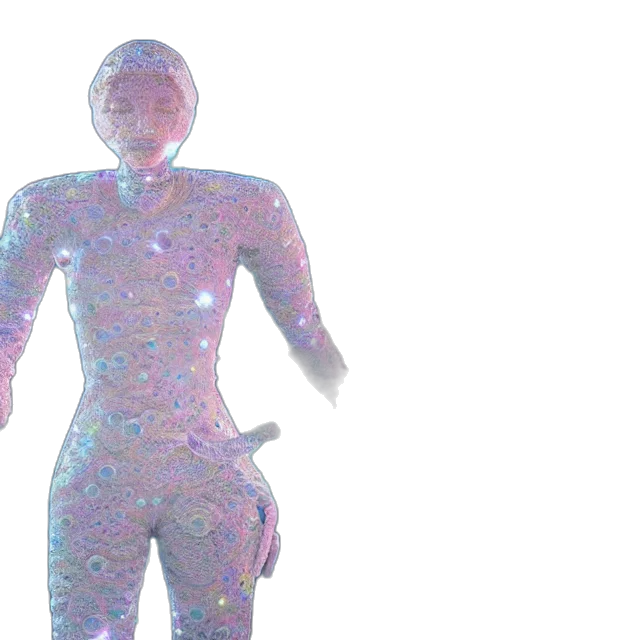 robot, creature, jacket, vaporwave transparent PNG cut-out