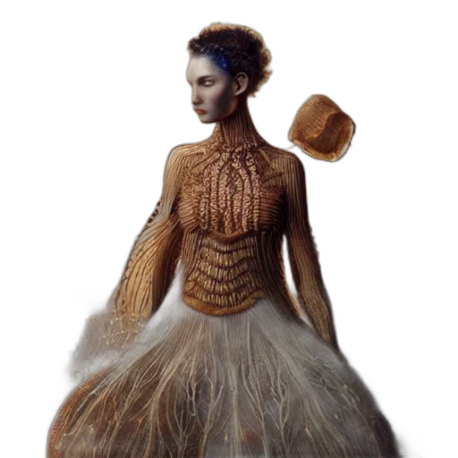 dress, hair, jewelry, concept art transparent PNG cut-out