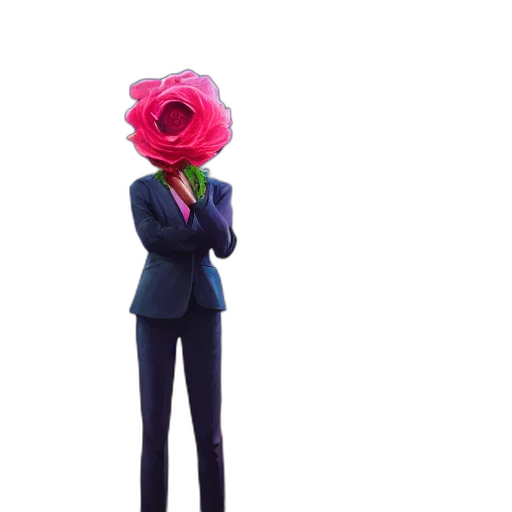 flower, staff, jacket, robot transparent PNG cut-out