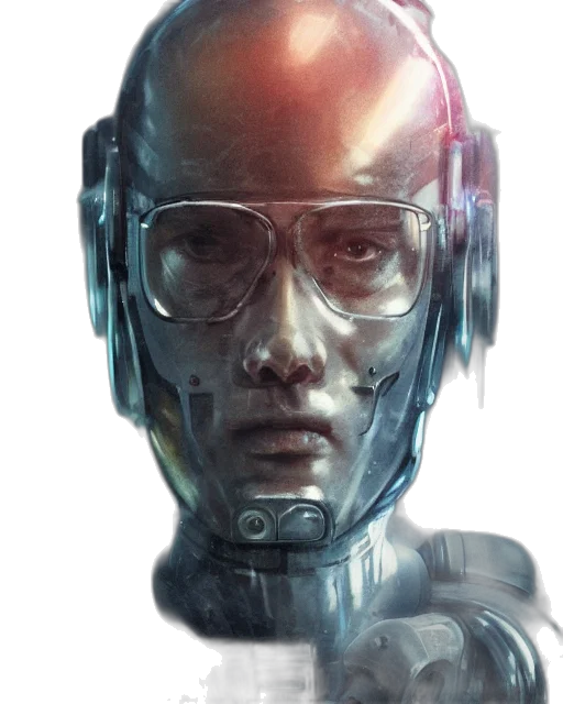 robot, face, mask, creature transparent PNG cut-out