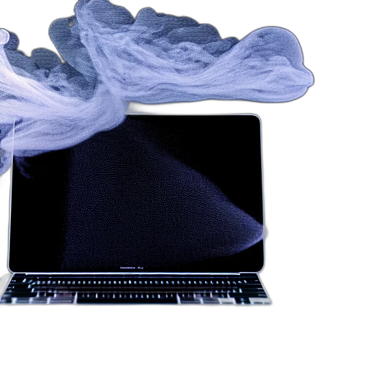 photo, portrait, macbook, disintegrating transparent PNG cut-out