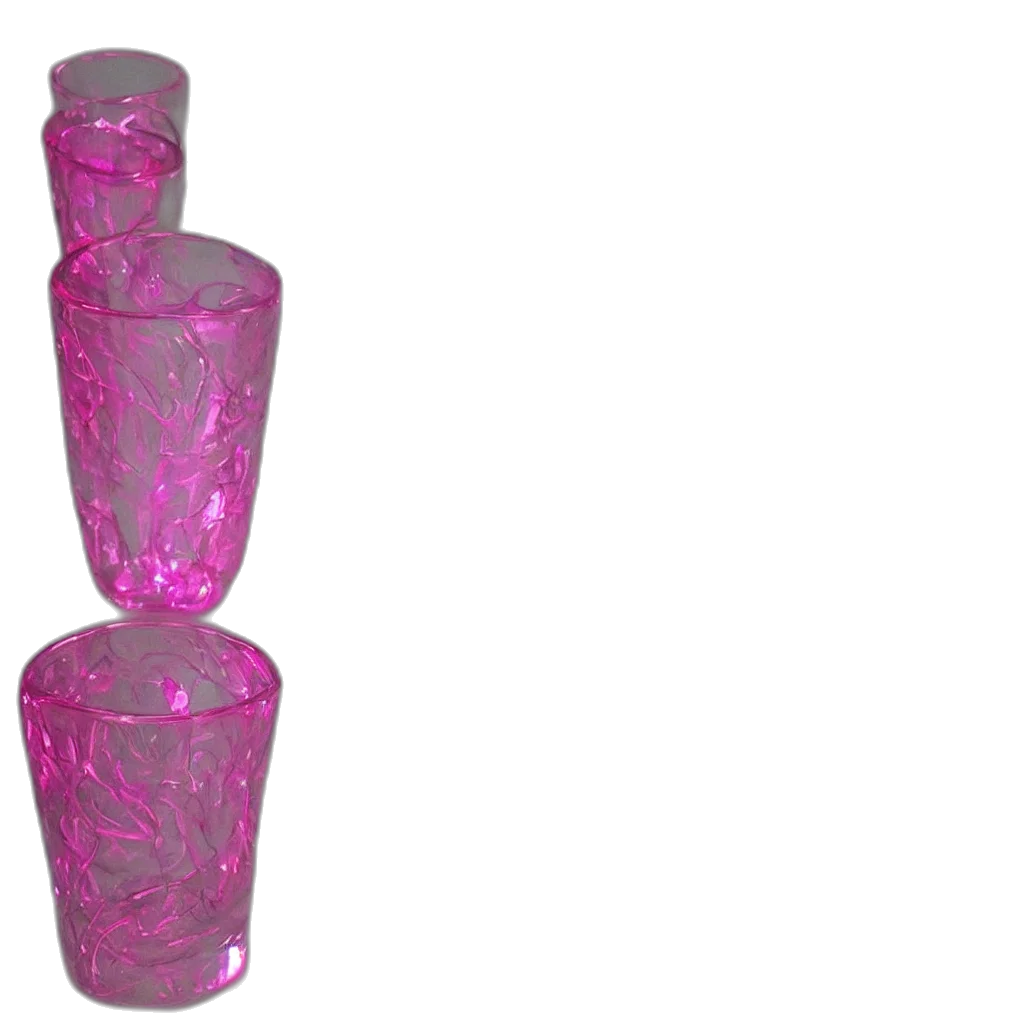 bottle, 3d render, pink, glass transparent PNG cut-out