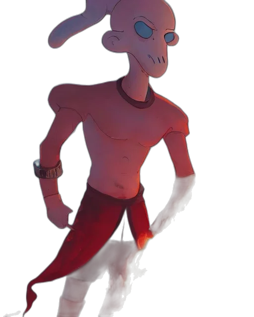 creature, mask, dragon, staff transparent PNG cut-out