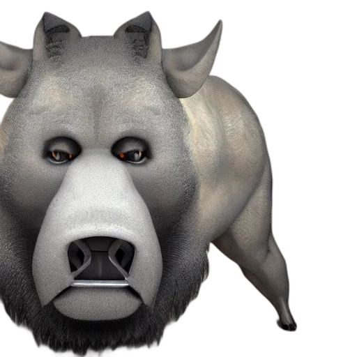 animal, mask, face, 3d render transparent PNG cut-out