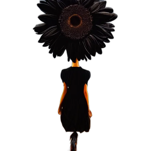 dress, flower, staff, umbrella transparent PNG cut-out