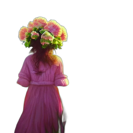 dress, flower, crown, hat transparent PNG cut-out