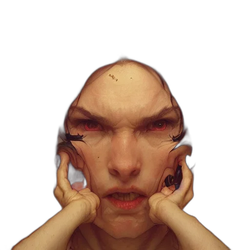 face, mask, creature, crown transparent PNG cut-out