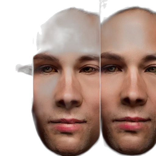 face, mask, photorealistic, 3d render transparent PNG cut-out