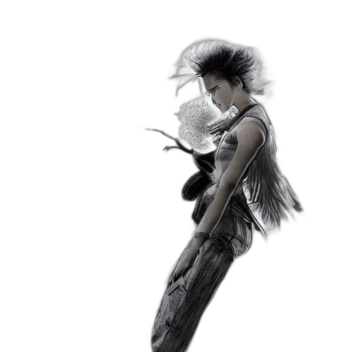 dragon, sword, weapon, hair transparent PNG cut-out