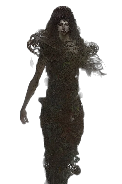 dress, creature, mask, staff transparent PNG cut-out