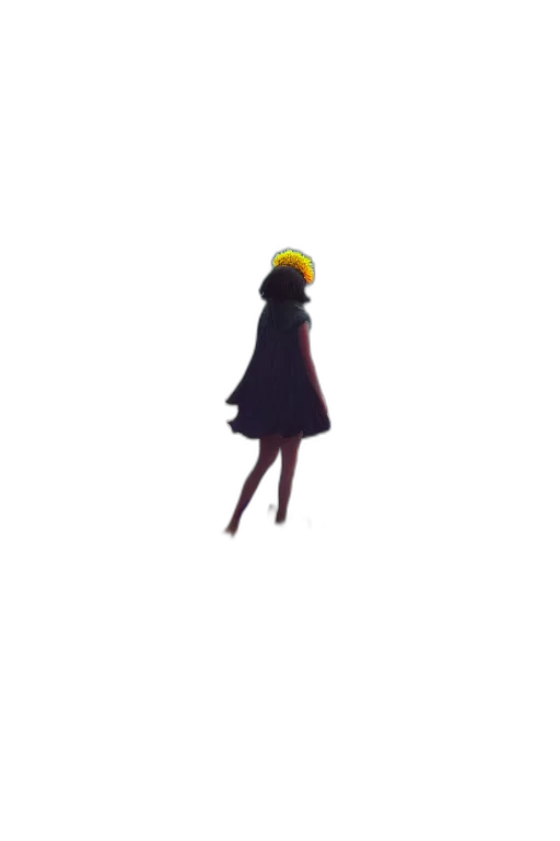 dress, hat, staff, robot transparent PNG cut-out