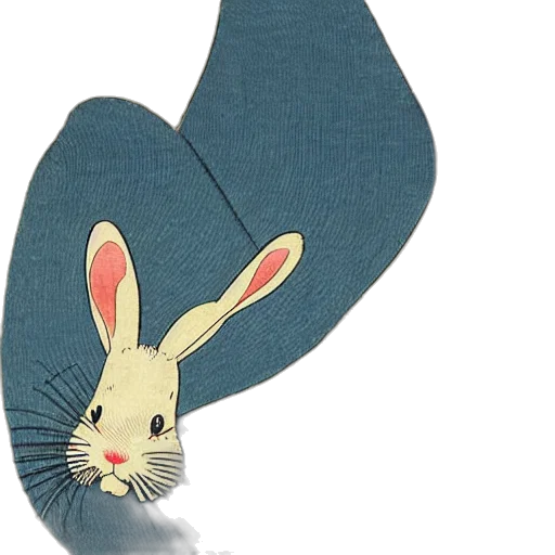 hat, animal, blue, ukiyo-e transparent PNG cut-out