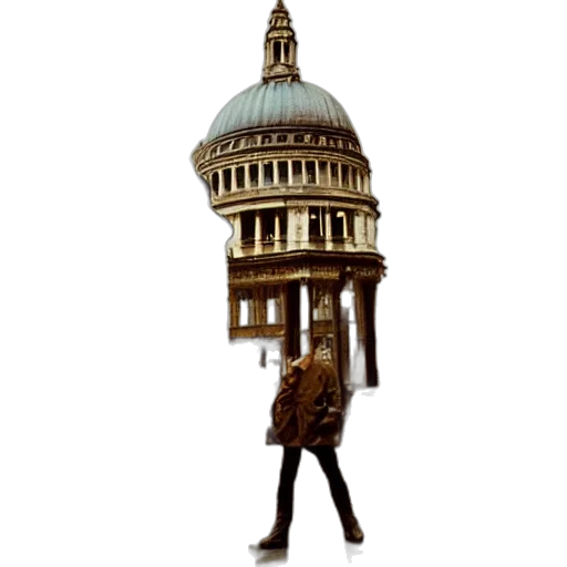 building, umbrella, jacket, staff transparent PNG cut-out