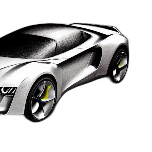 car, 3d render, concept art, photorealistic transparent PNG cut-out