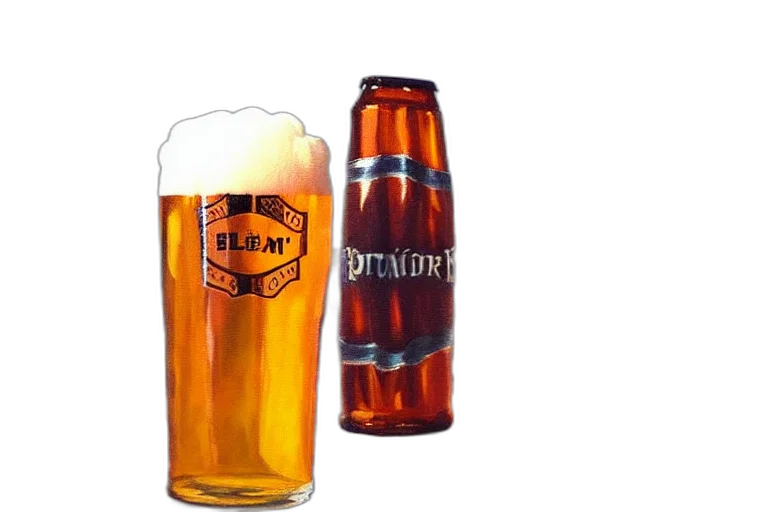 bottle, photorealistic, 3d render, beer transparent PNG cut-out