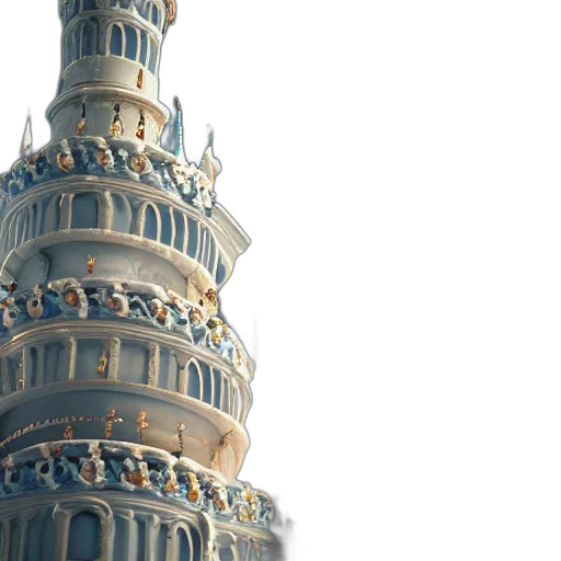 building, crown, dress, 3d render transparent PNG cut-out