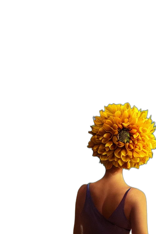 flower, crown, hair, dress transparent PNG cut-out