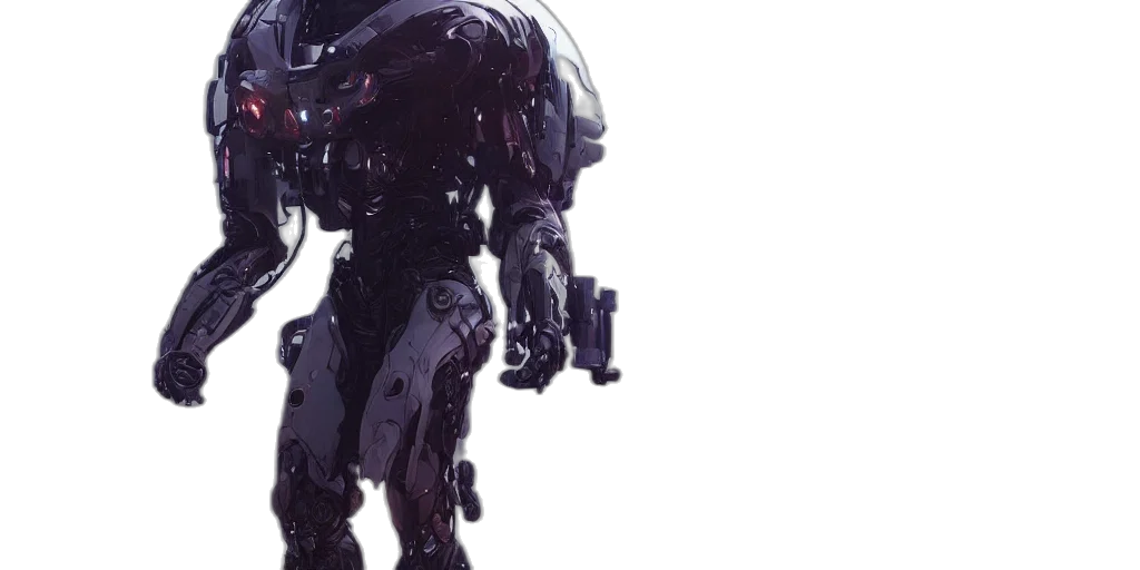robot, weapon, concept art, 3d render transparent PNG cut-out
