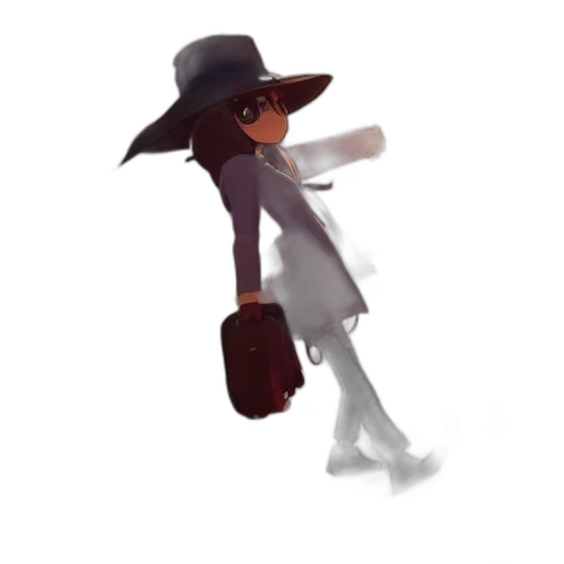 hat, staff, jacket, creature transparent PNG cut-out