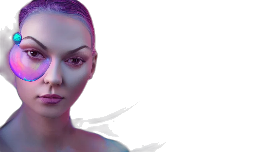 face, 3d render, photorealistic, concept art transparent PNG cut-out
