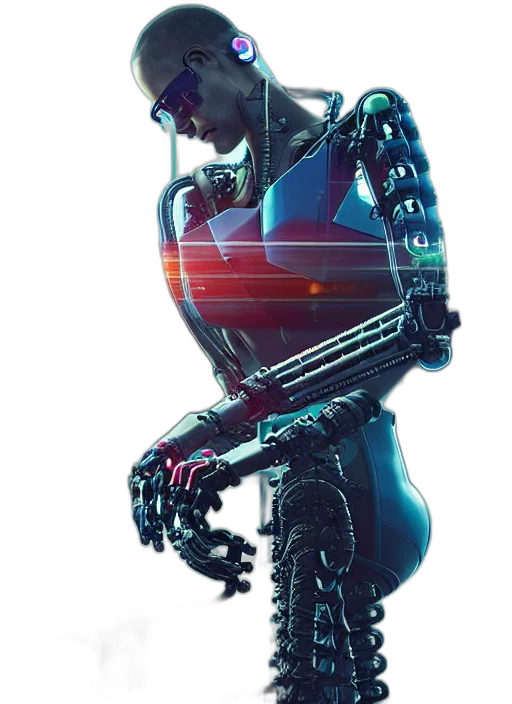 robot, weapon, cyberpunk, concept art transparent PNG cut-out