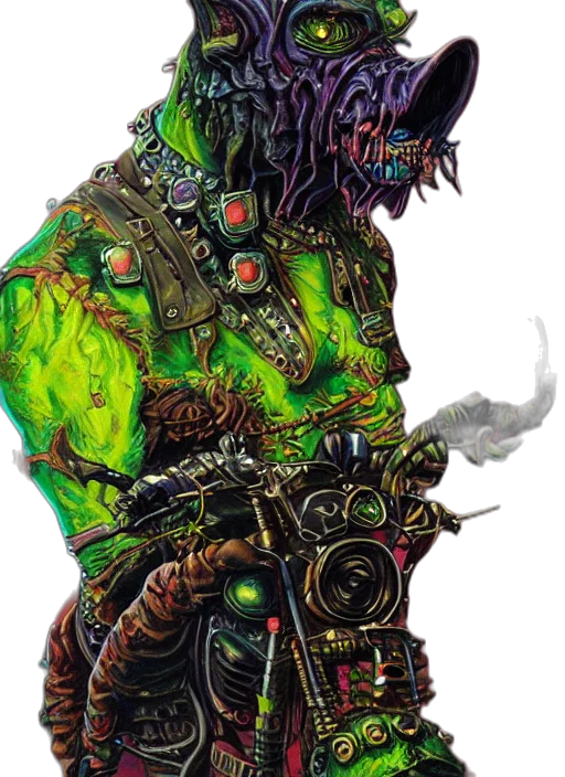 robot, mask, staff, creature transparent PNG cut-out
