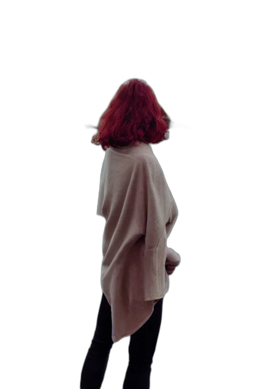 jacket, dress, staff, hair transparent PNG cut-out