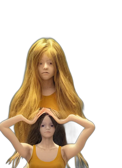hair, 3d render, concept art, photorealistic transparent PNG cut-out