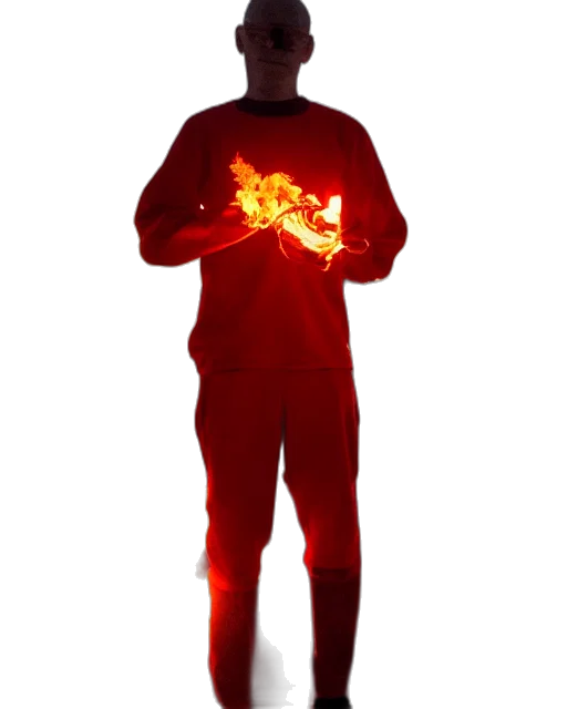 jacket, staff, weapon, mask transparent PNG cut-out