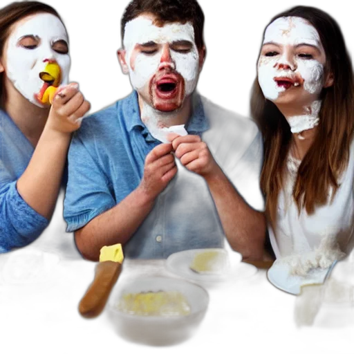 mask, food, photorealistic, group transparent PNG cut-out