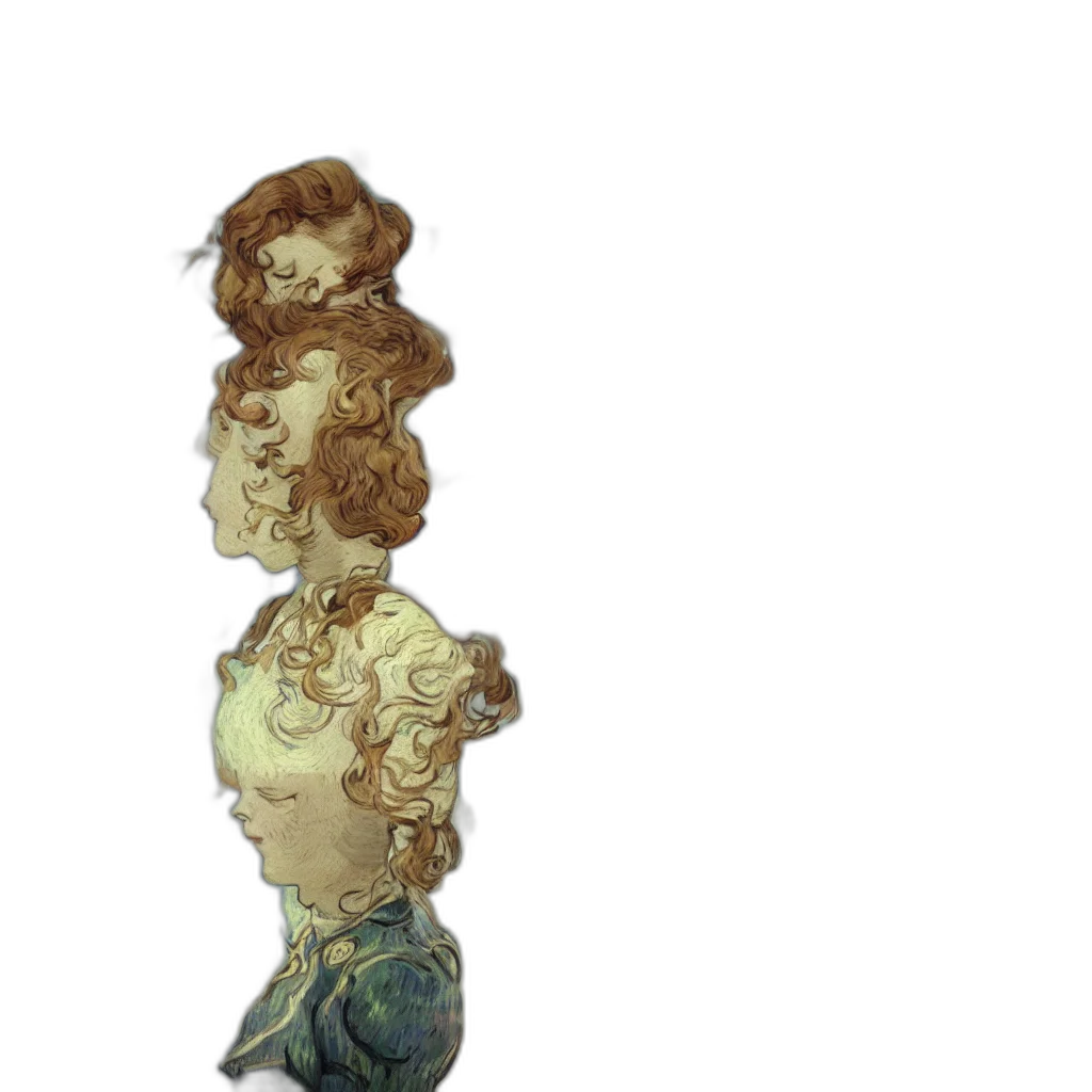 crown, hair, staff, face transparent PNG cut-out
