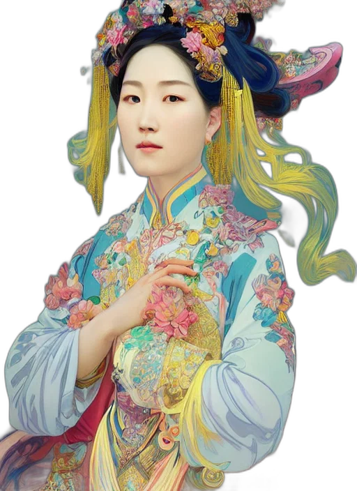 face, staff, dragon, dress transparent PNG cut-out