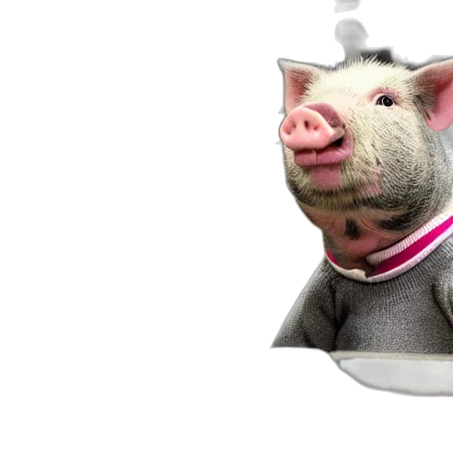 animal, 3d render, mini, pig transparent PNG cut-out