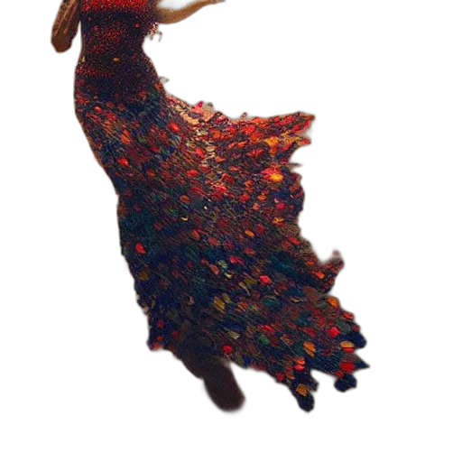 dress, hair, staff, jewelry transparent PNG cut-out