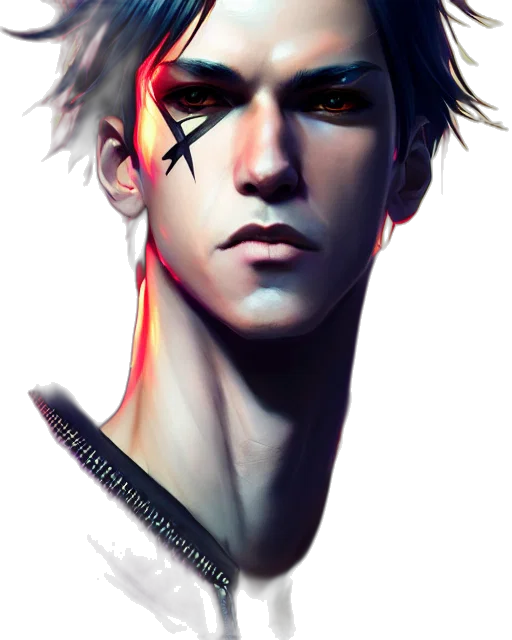 face, dragon, fantasy art, cyberpunk transparent PNG cut-out