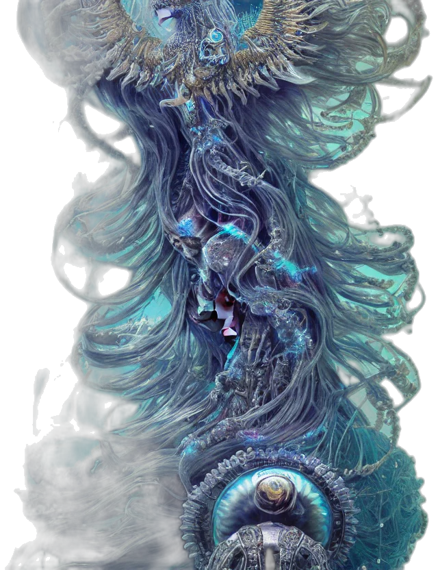 dragon, creature, hair, mask transparent PNG cut-out