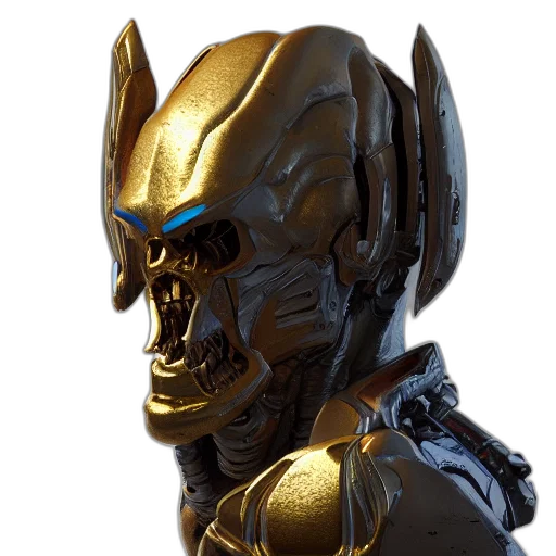 mask, robot, face, 3d render transparent PNG cut-out