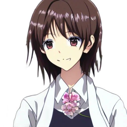 flower, staff, face, dress transparent PNG cut-out