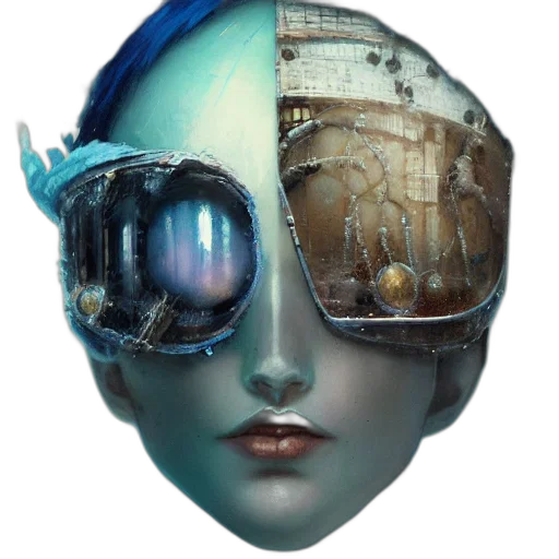 mask, robot, face, cyberpunk transparent PNG cut-out