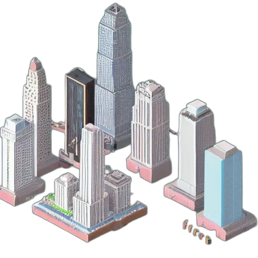 building, concept art, 3d render, vaporwave transparent PNG cut-out
