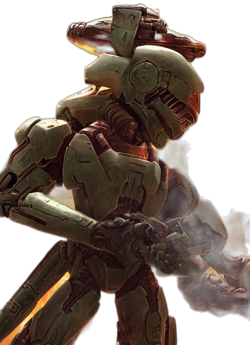 robot, weapon, concept art, 3d render transparent PNG cut-out