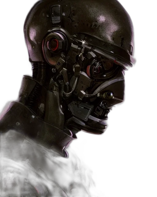 robot, mask, face, cyberpunk transparent PNG cut-out