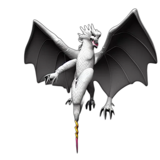 dragon, staff, creature, animal transparent PNG cut-out