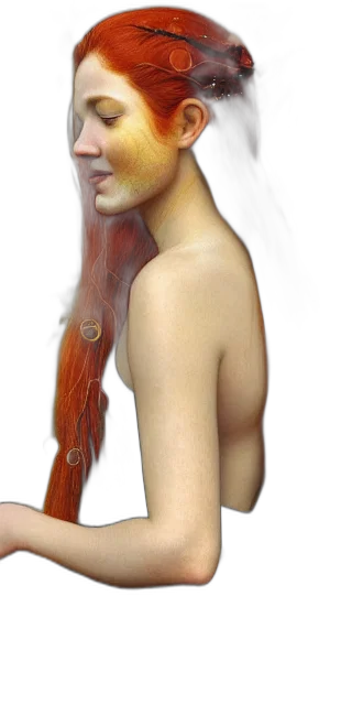 hair, dress, face, jewelry transparent PNG cut-out