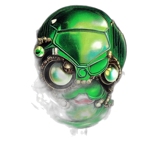 mask, jewelry, robot, 3d render transparent PNG cut-out