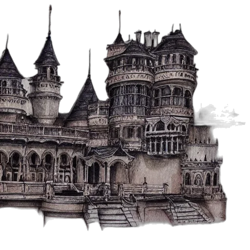building, crown, concept art, 3d render transparent PNG cut-out