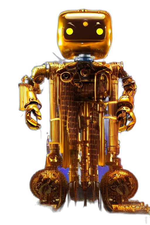 robot, staff, 3d render, concept art transparent PNG cut-out